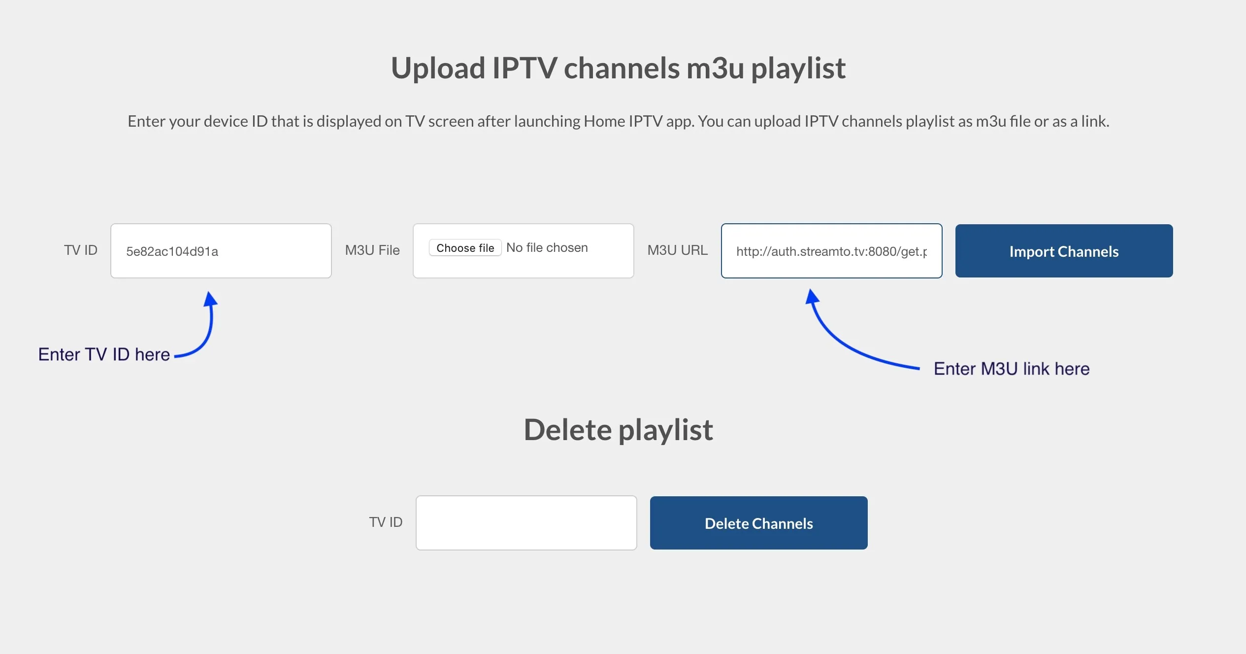 Open the Home IPTV portal