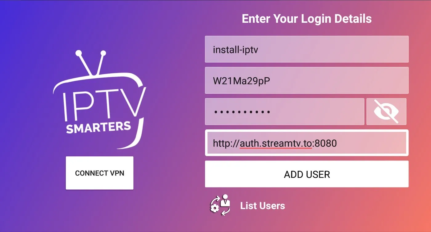 Enter your connection details