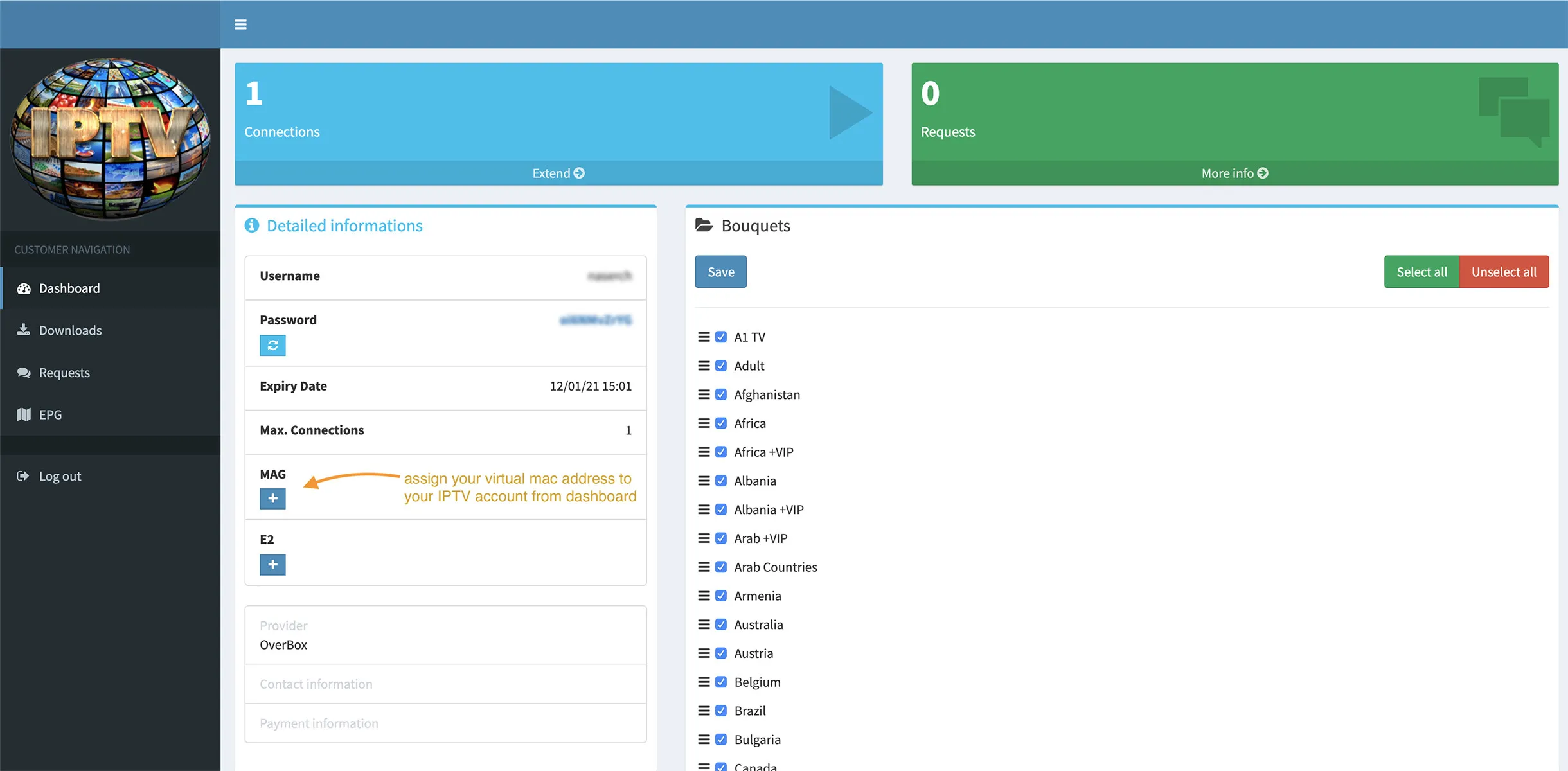Add the Virtual MAC to your provider