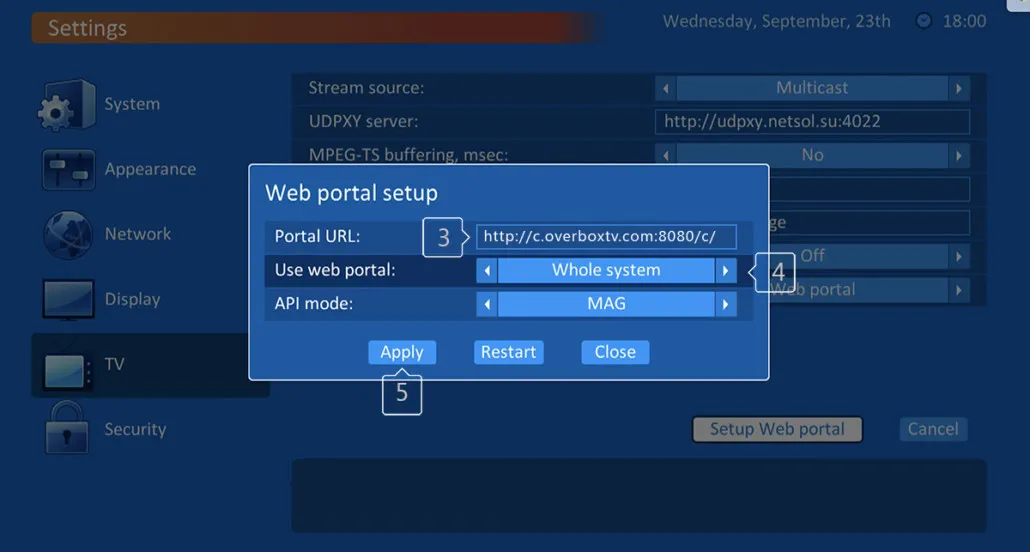 Configure the web portal
